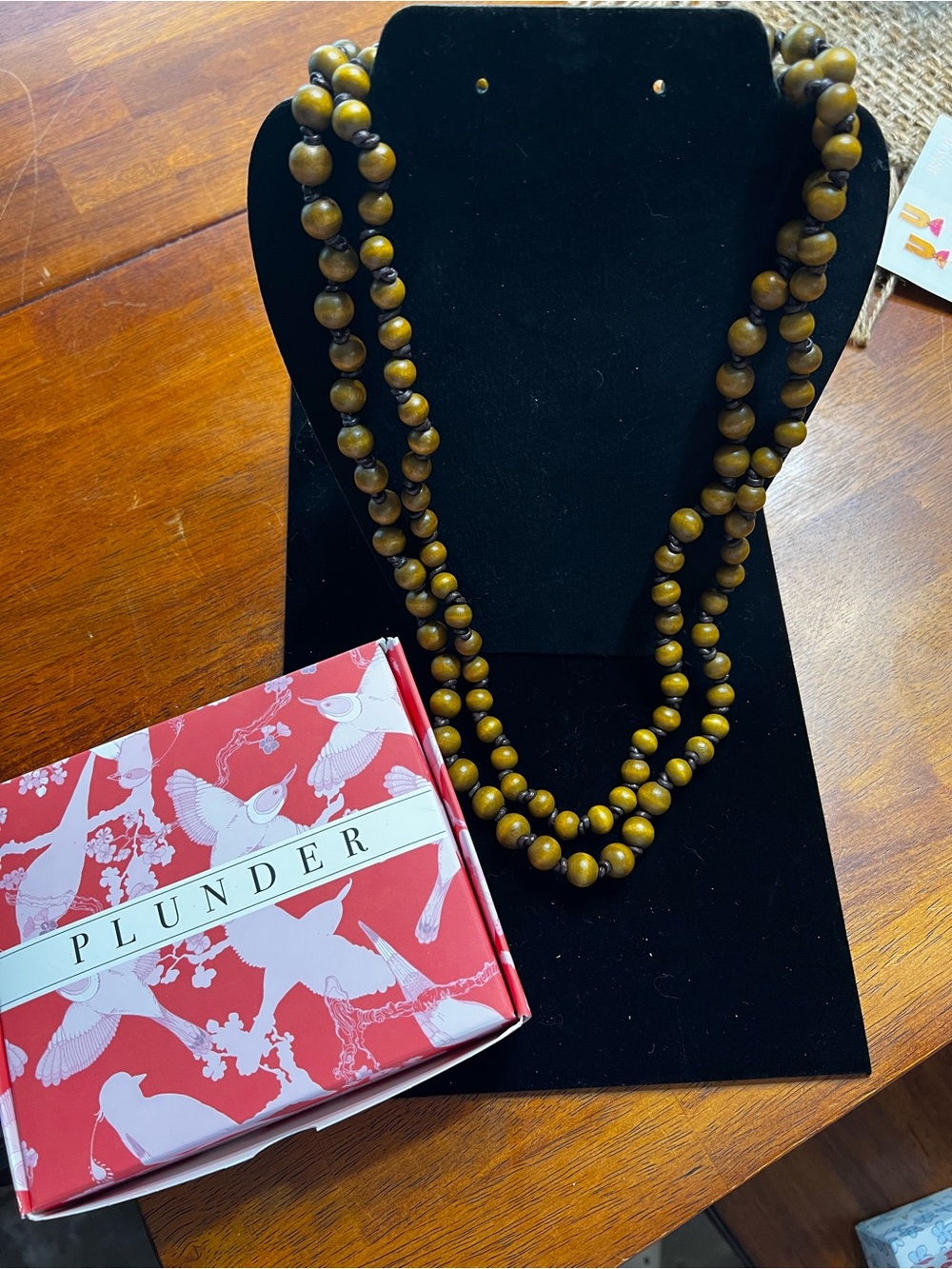 Plunder Brown Beaded Double Strand Necklace